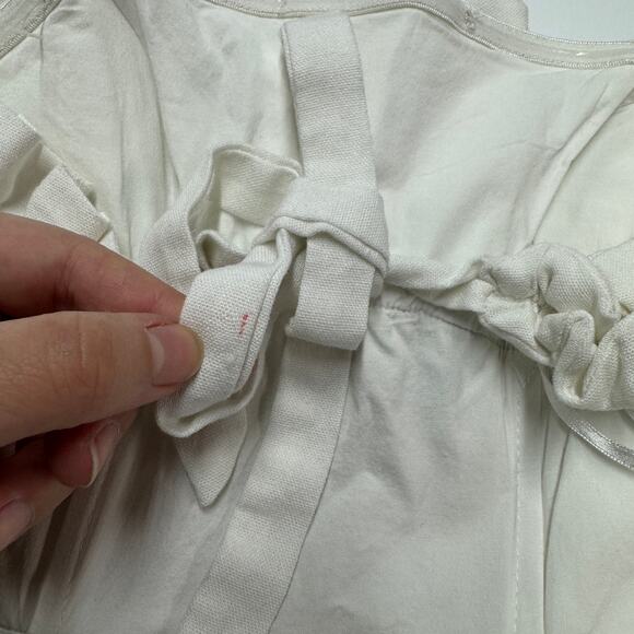 Saints + Secrets Jumpsuit Womens Small White Ruffle Strapless Wide Leg Cropped - Picture 7 of 7